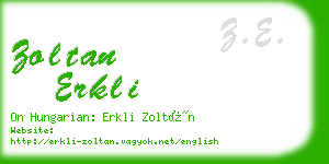 zoltan erkli business card